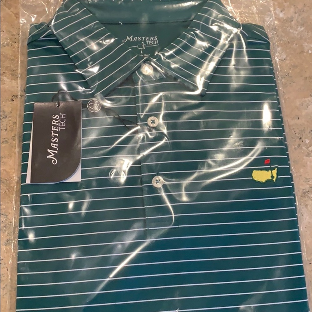 Masters Tech Evergreen Striped Polo